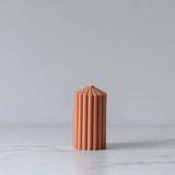 Rust Ribbed Pillar Candle candle Estelle (Faire) Small