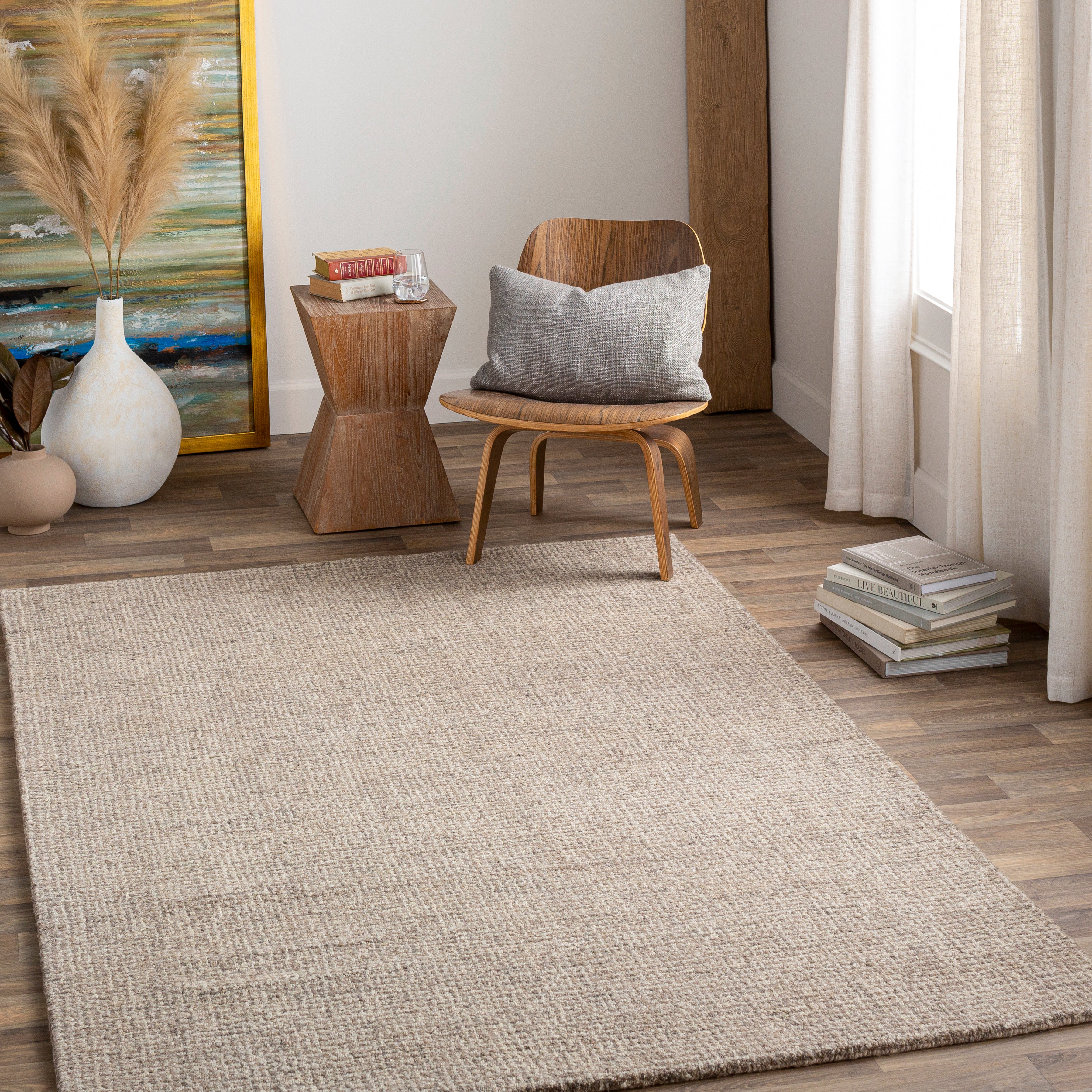 Aiden Taupe Rug RUGS - wool Surya