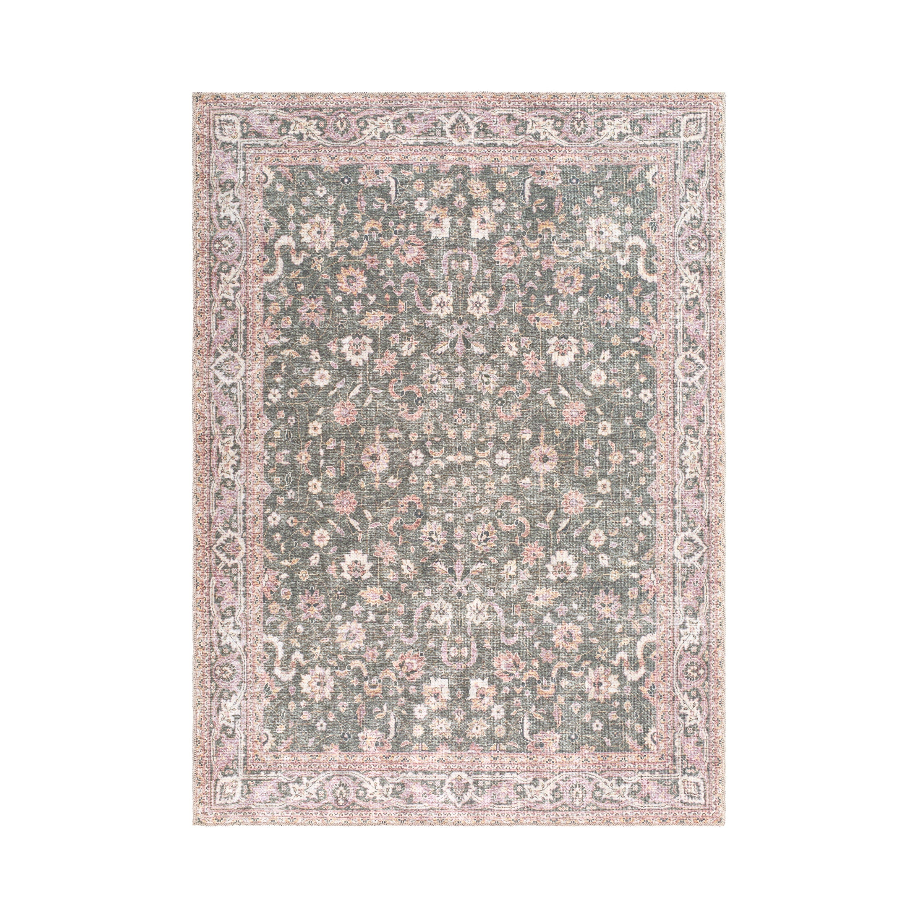 Aria Olive / Blush Washable Rug RUGS - synthetic Surya