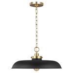 Wellfleet Medium Wide Pendant LIGHTING - pendant Visual Comfort Midnight Black and Burnished Brass