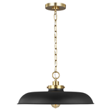 Wellfleet Medium Wide Pendant LIGHTING - pendant Visual Comfort Midnight Black and Burnished Brass