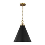 Wellfleet Medium Cone Pendant LIGHTING - pendant Visual Comfort Midnight Black and Burnished Brass