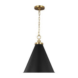 Wellfleet Medium Cone Pendant LIGHTING - pendant Visual Comfort Midnight Black and Burnished Brass