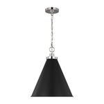 Wellfleet Medium Cone Pendant LIGHTING - pendant Visual Comfort Midnight Black and Polished Nickel