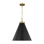 Wellfleet Large Cone Pendant LIGHTING - pendant Visual Comfort Midnight Black and Burnished Brass