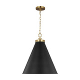 Wellfleet Large Cone Pendant LIGHTING - pendant Visual Comfort Midnight Black and Burnished Brass