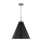 Wellfleet Large Cone Pendant LIGHTING - pendant Visual Comfort Midnight Black and Polished Nickel