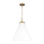 Wellfleet Large Cone Pendant LIGHTING - pendant Visual Comfort Matte White and Burnished Brass