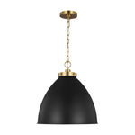 Wellfleet Medium Dome Pendant LIGHTING - pendant Visual Comfort Midnight Black and Burnished Brass