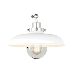 Wellfleet Single Arm Wide Task Sconce LIGHTING - wall bath fixture Visual Comfort Matte White and Polished Nickel
