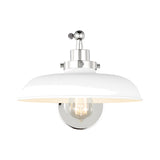 Wellfleet Single Arm Wide Task Sconce LIGHTING - wall bath fixture Visual Comfort Matte White and Polished Nickel