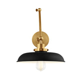 Wellfleet Double Arm Wide Task Sconce LIGHTING - wall bath fixture Visual Comfort Midnight Black and Burnished Brass