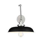 Wellfleet Double Arm Wide Task Sconce LIGHTING - wall bath fixture Visual Comfort Midnight Black and Polished Nickel