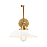 Wellfleet Double Arm Wide Task Sconce LIGHTING - wall bath fixture Visual Comfort Matte White and Burnished Brass