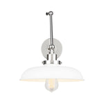 Wellfleet Double Arm Wide Task Sconce LIGHTING - wall bath fixture Visual Comfort Matte White and Polished Nickel