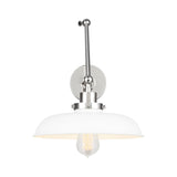 Wellfleet Double Arm Wide Task Sconce LIGHTING - wall bath fixture Visual Comfort Matte White and Polished Nickel