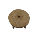 Wells Vintage Wooden Wheel Side Table 5-VINTAGE - stool Hauer Market