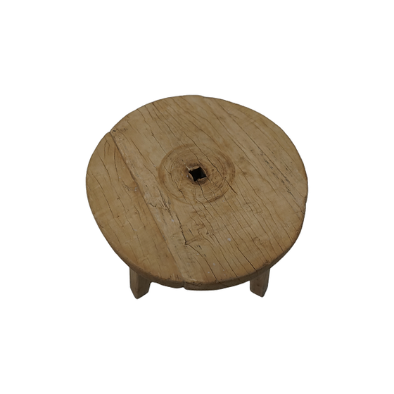Wells Vintage Wooden Wheel Side Table 5-VINTAGE - stool Hauer Market