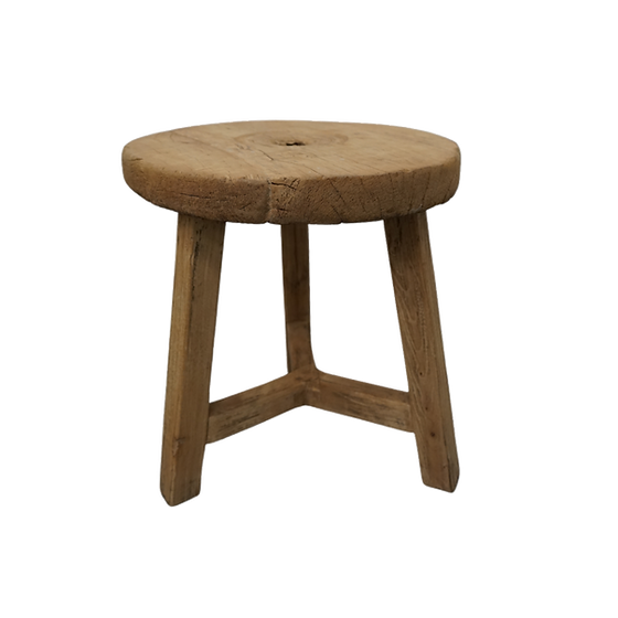 Wells Vintage Wooden Wheel Side Table 5-VINTAGE - stool Hauer Market