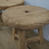 Wells Vintage Wooden Wheel Side Table 5-VINTAGE - stool Hauer Market