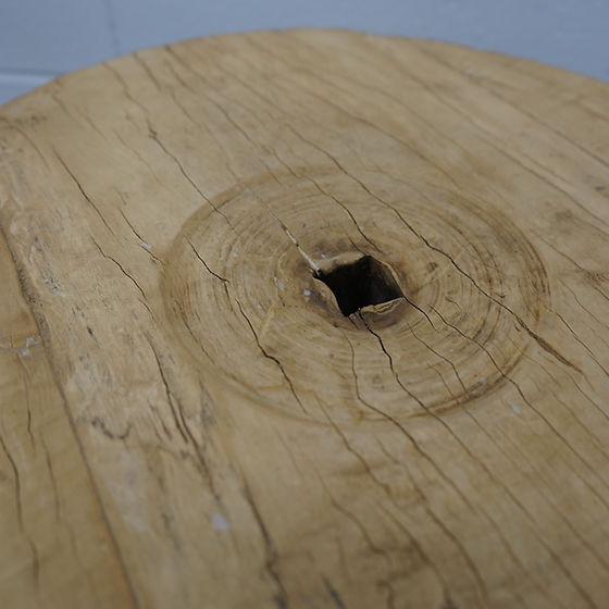 Wells Vintage Wooden Wheel Side Table 5-VINTAGE - stool Hauer Market