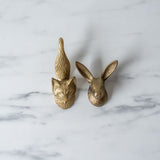 Antique Brass Fox Hook FINNBIRD - wall hook Abbott Collection