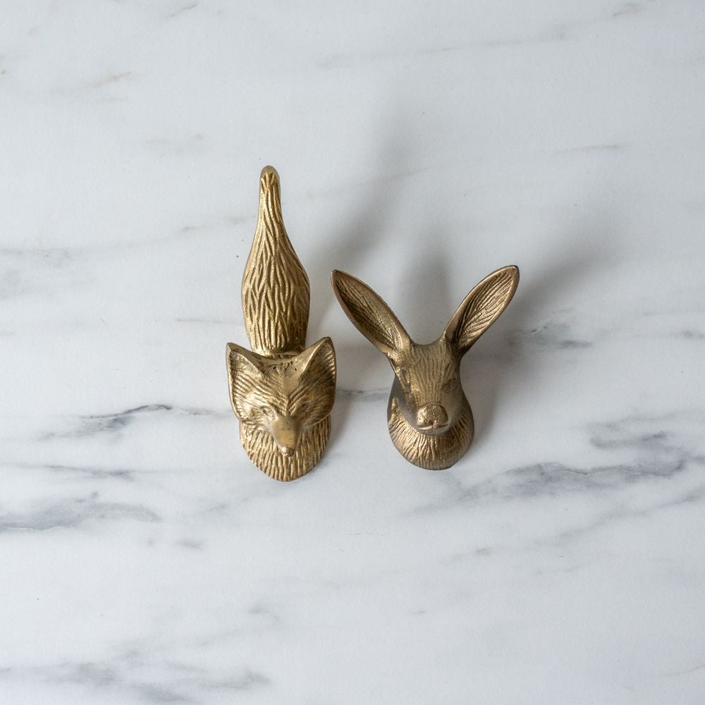 Antique Brass Rabbit Hook FINNBIRD - wall hook Abbott Collection