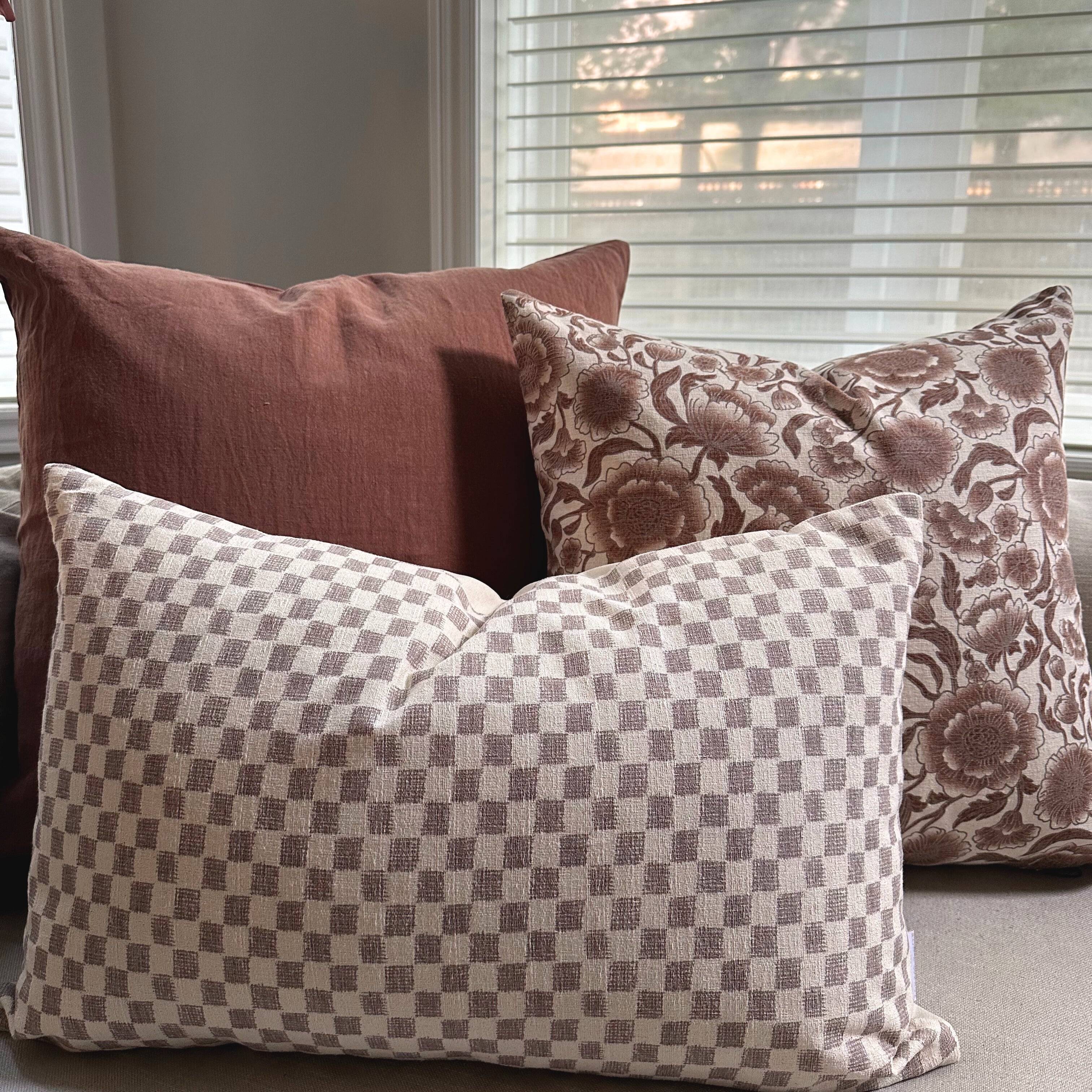 Thai Check Pillow Cover 1 - PILLOWS - Thai - neutral Rug & Weave Pillows
