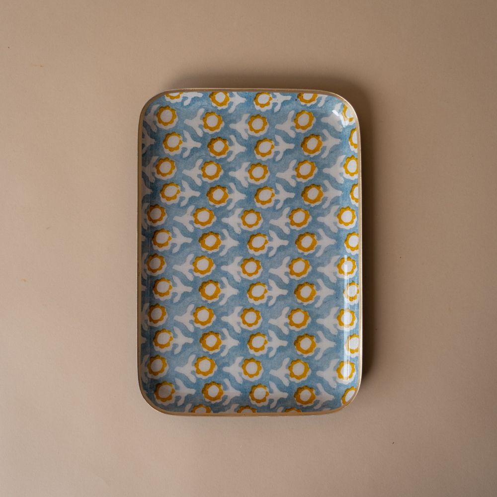 Sunflowers Enamelled Tray - Rug & Weave
