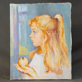 "Apple of My Eye" Vintage Painting ARTWORK - vintage painting Rug & Weave