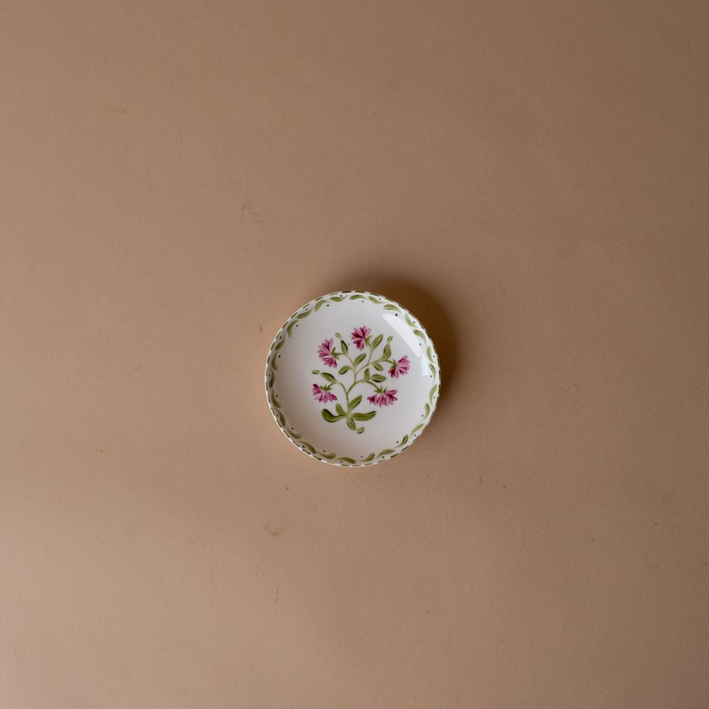 Hand-Painted Porcelain Dish - Floral Bouquet dish Cristina Cisneros (Faire)
