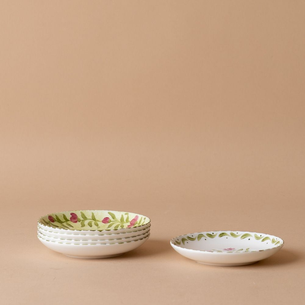 Hand-Painted Porcelain Dish - Floral Edge plate Cristina Cisneros (Faire)