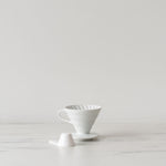 White Ceramic Coffee Dripper pour over dripper DETOUR Coffee Roasters