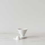 White Ceramic Coffee Dripper pour over dripper DETOUR Coffee Roasters