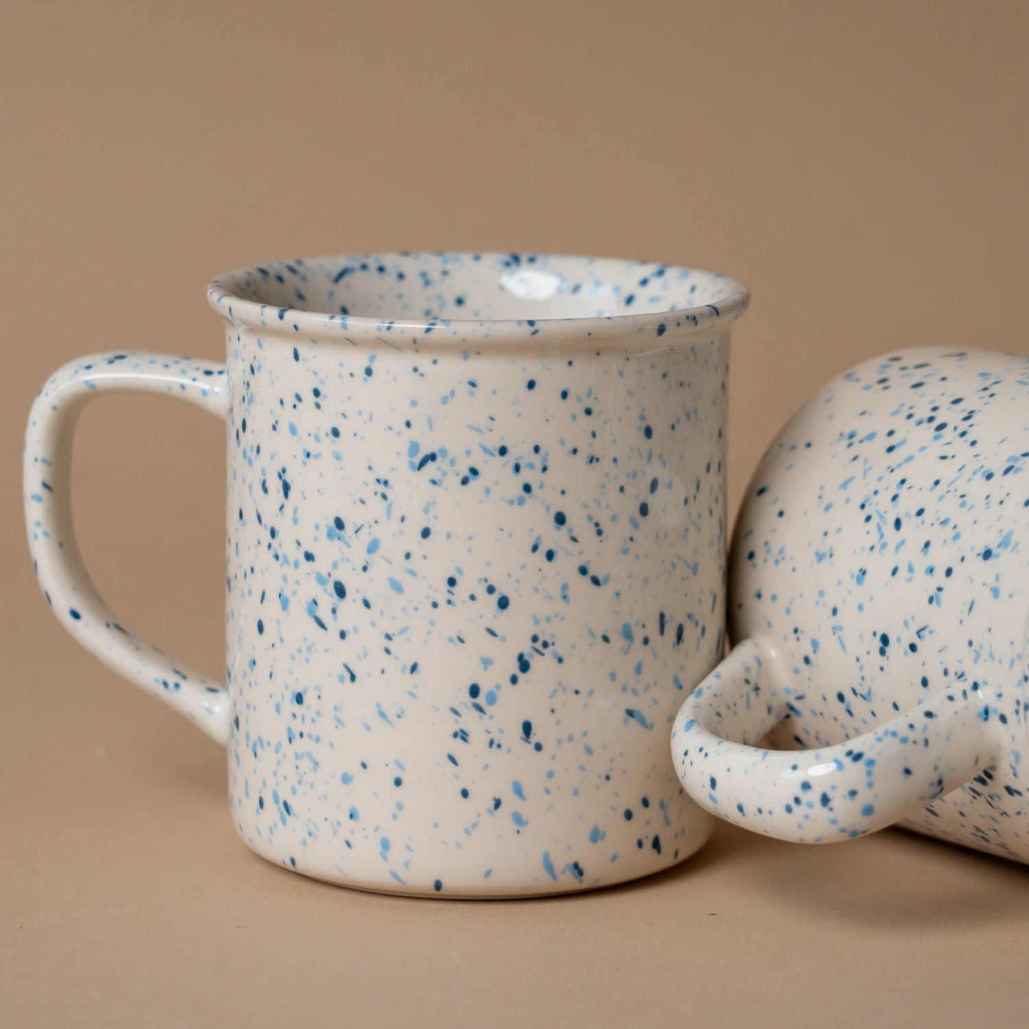Blue Splatter Stoneware Mugs mug Abbott Collection