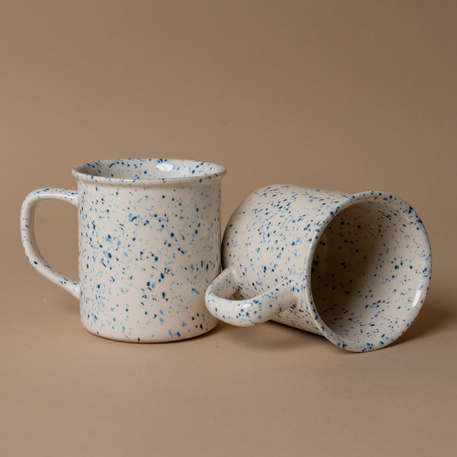 Blue Splatter Stoneware Mugs mug Abbott Collection