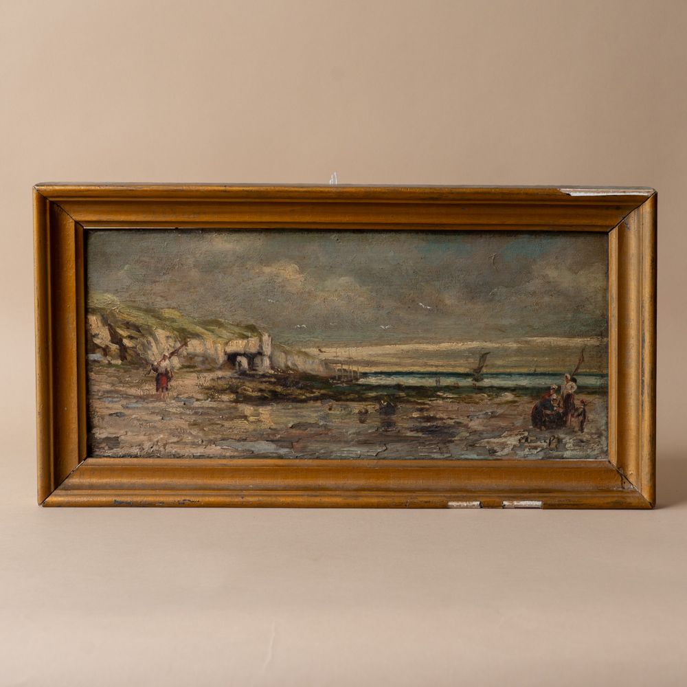 "Washed Ashore" Framed Vintage Painting - Rug & Weave