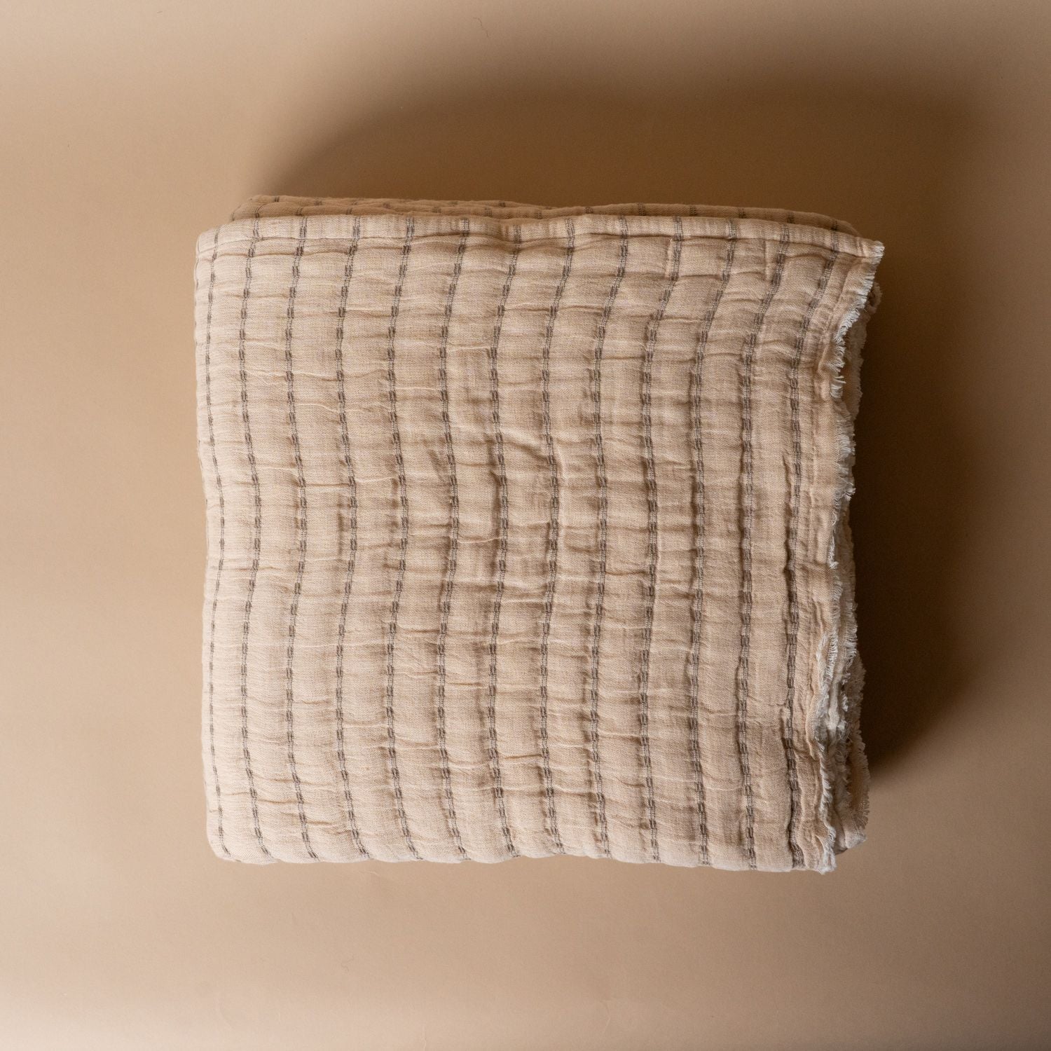 Double Gauze Latte Stitch Bed Blanket - Rug & Weave
