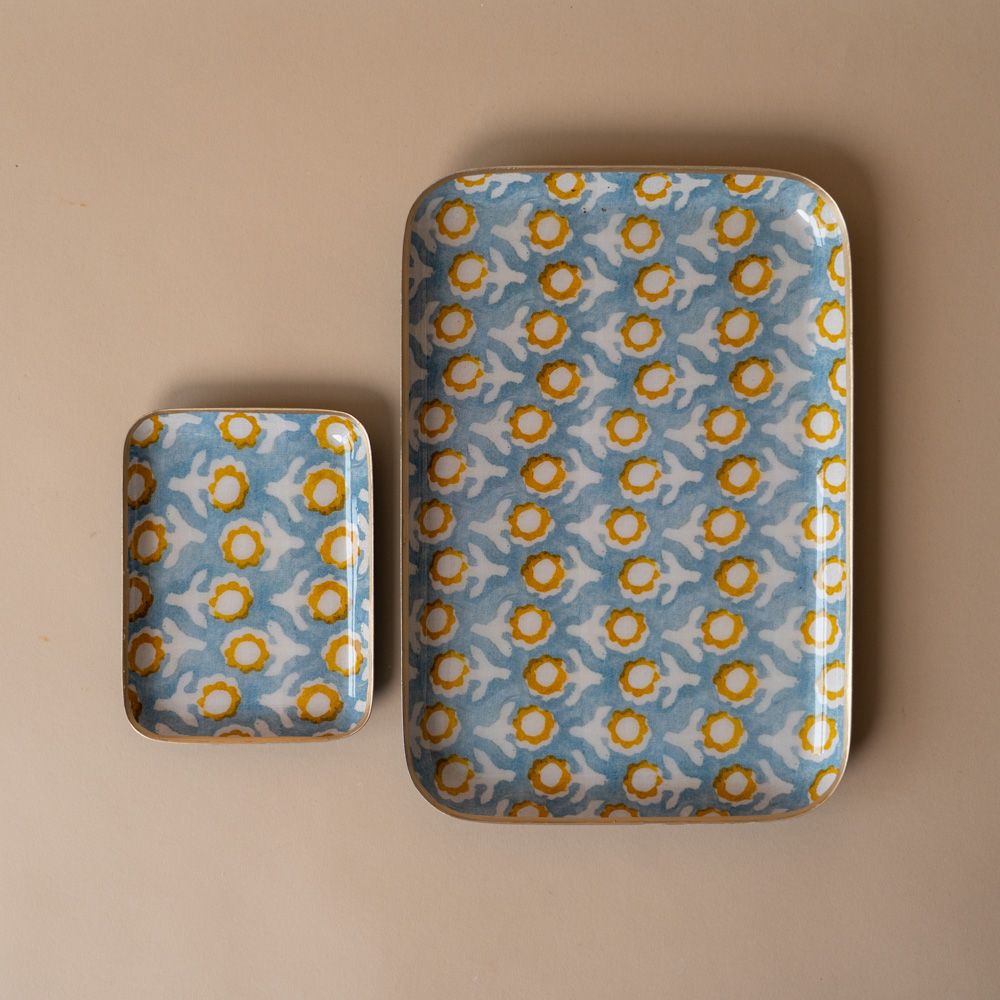 Sunflowers Enamelled Tray - Rug & Weave