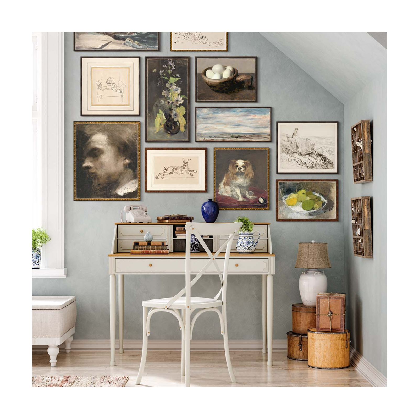 "Napping Dogs" Framed Art Print ARTWORK - framed print Celadon Art