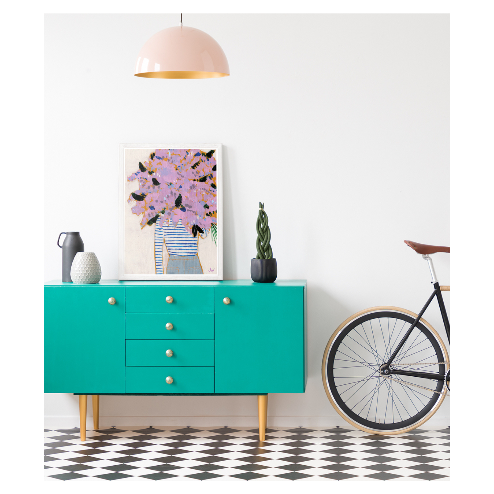 "Violet Floral Style" Framed Art Print ARTWORK - framed print Celadon Art