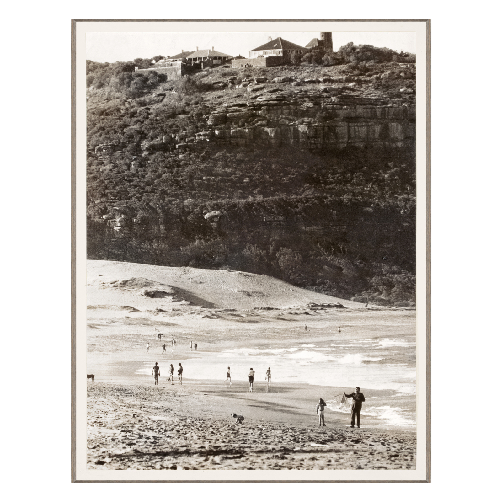"Vintage Cliffside Beach" Framed Art Print ARTWORK - framed print Celadon Art