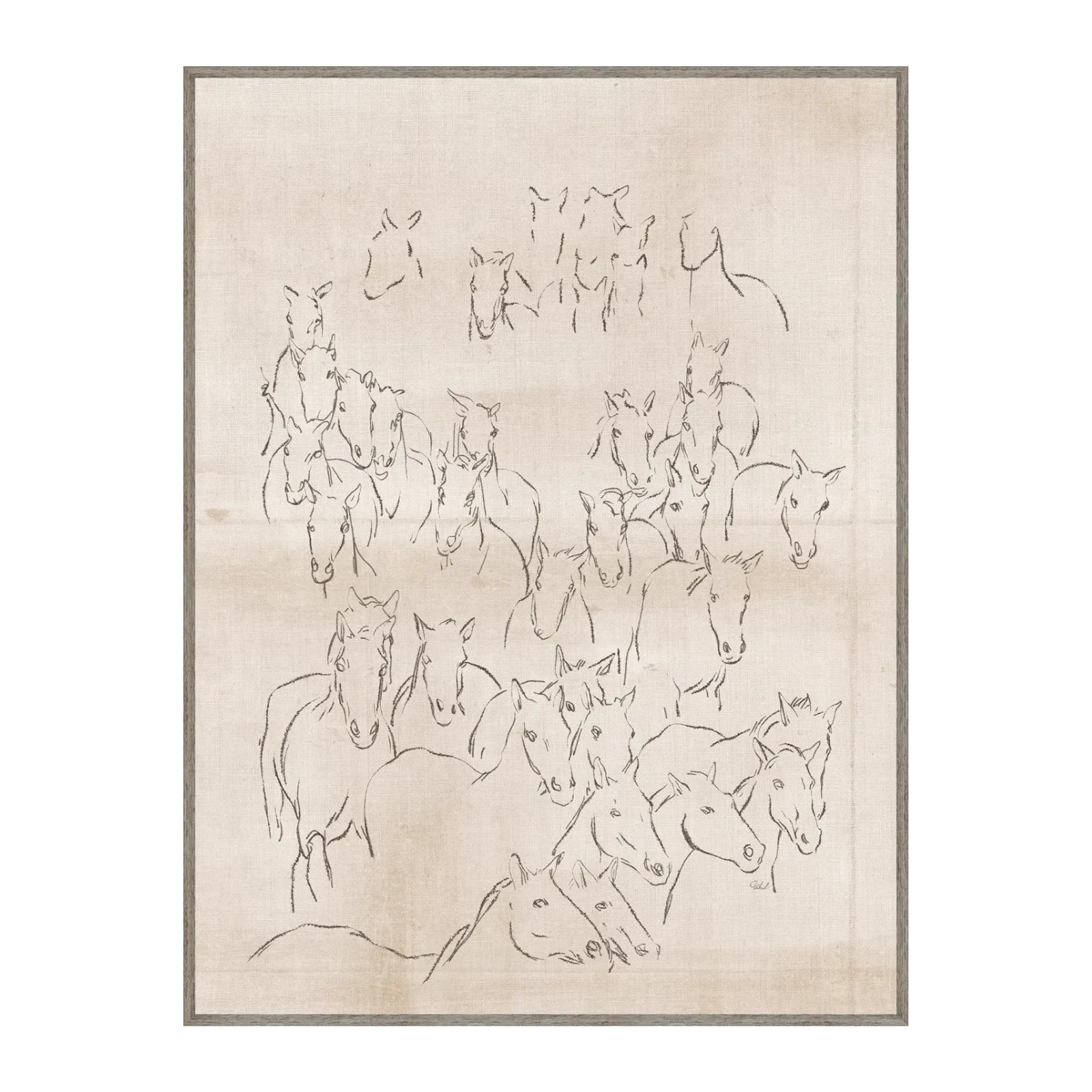 "Herd of Horses" Framed Art Print ARTWORK - framed print Celadon Art