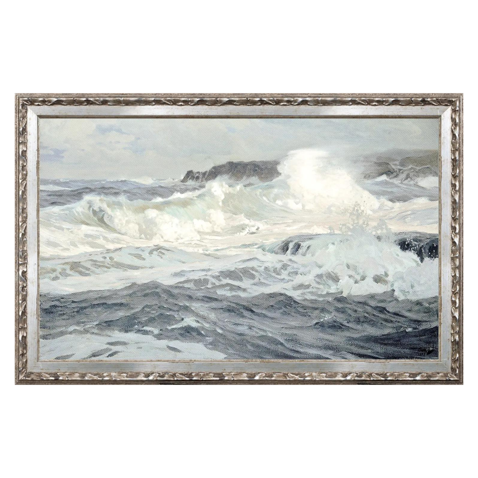 "Stormy Waves Petite Scape” Framed Art Print 1-ARTWORK - framed print Celadon Art