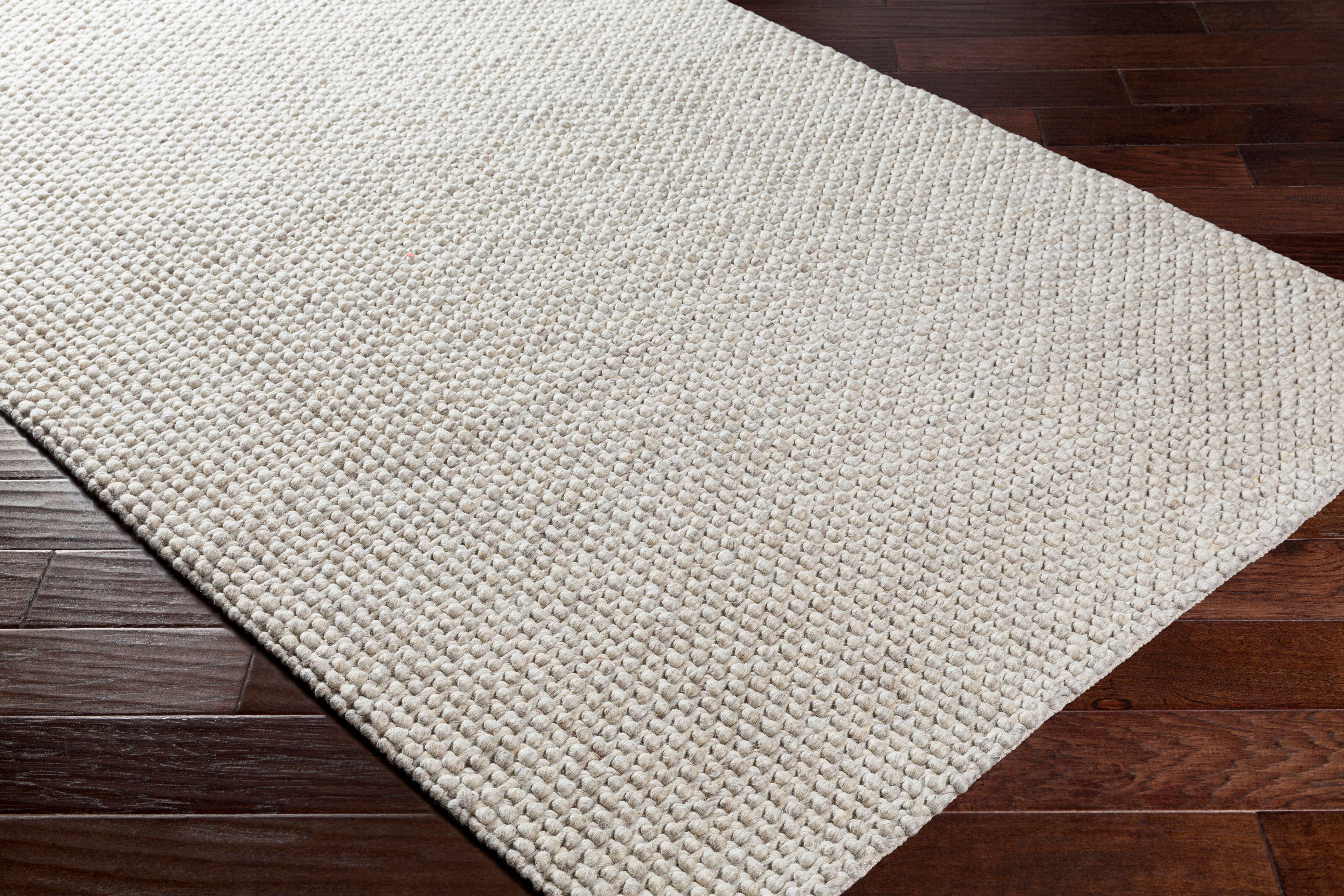 Lucy Light Grey Handwoven Rug RUGS - wool Surya