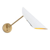 Vest Single Arm Sconce (White and Natural Brass) Wall Sconces Regina Andrew