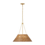 Corinne 24" Wrapped Hanging Shade Visual Comfort Soft Brass Natural Wicker