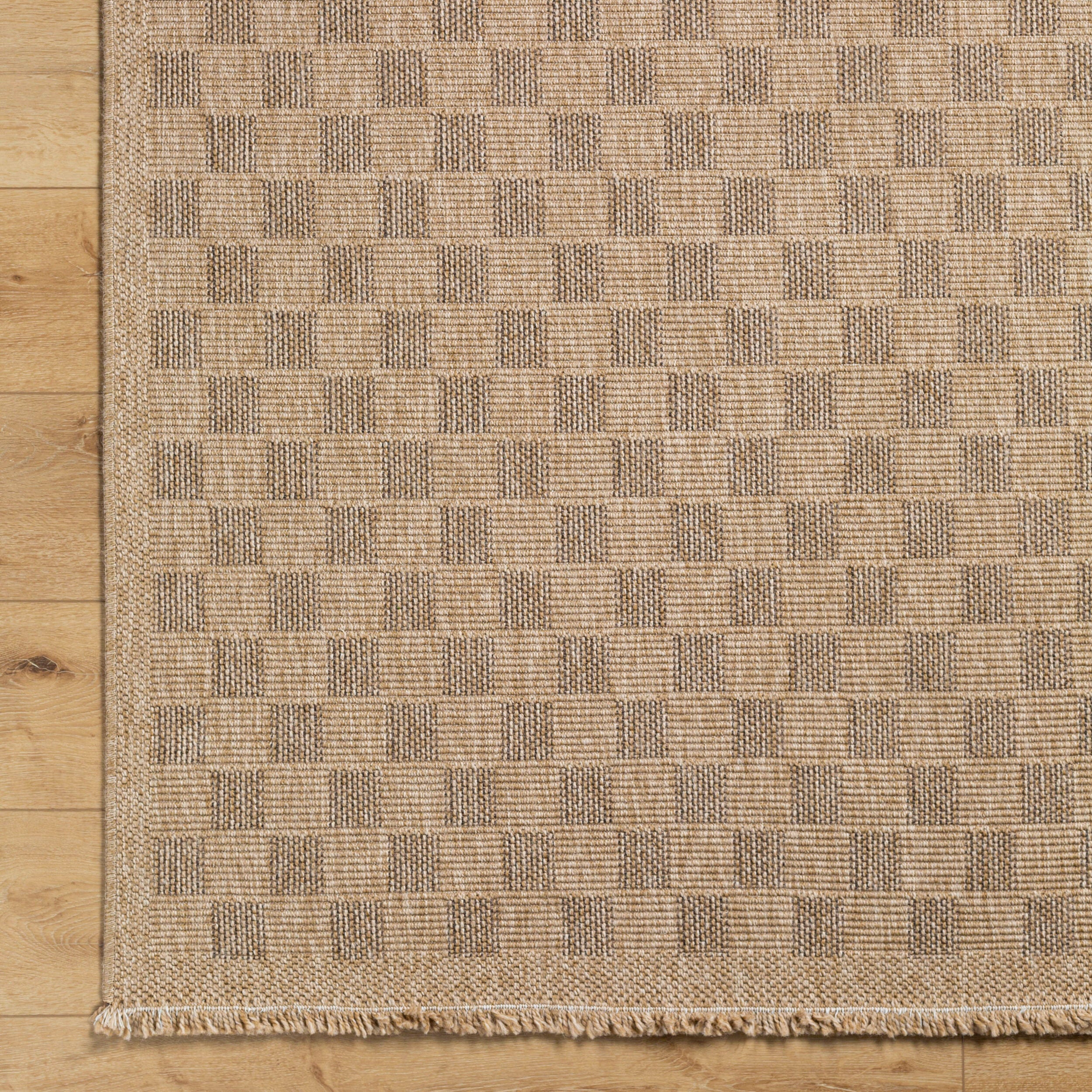 Mitchell Natural Checkered Outdoor Rug 0-patterned rugs Surya