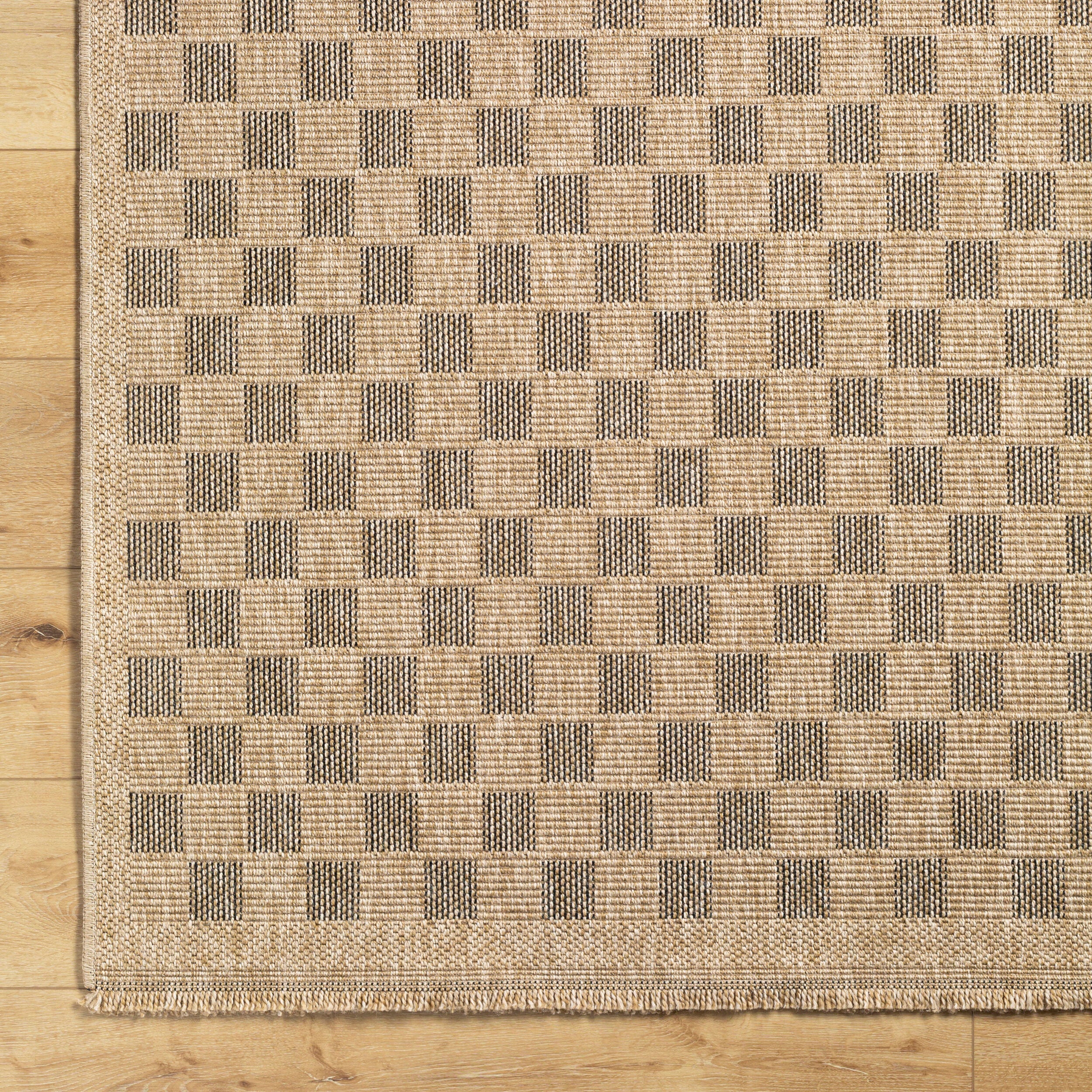 Mitchell Charcoal / Natural Checkered Outdoor Rug 0-patterned rugs Surya