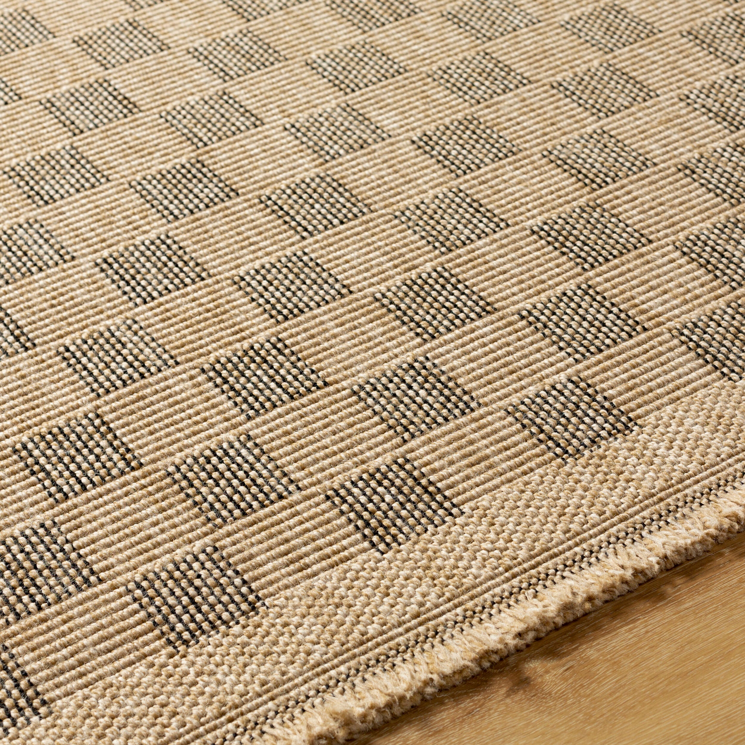 Mitchell Charcoal / Natural Checkered Outdoor Rug 0-patterned rugs Surya